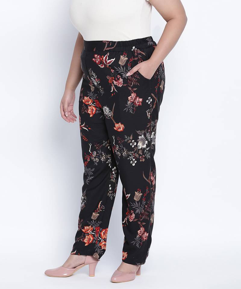 Utallic Tropical printed plus size  Elasticated pant