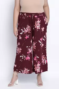 High wine printed print plus size Elasticated Pant