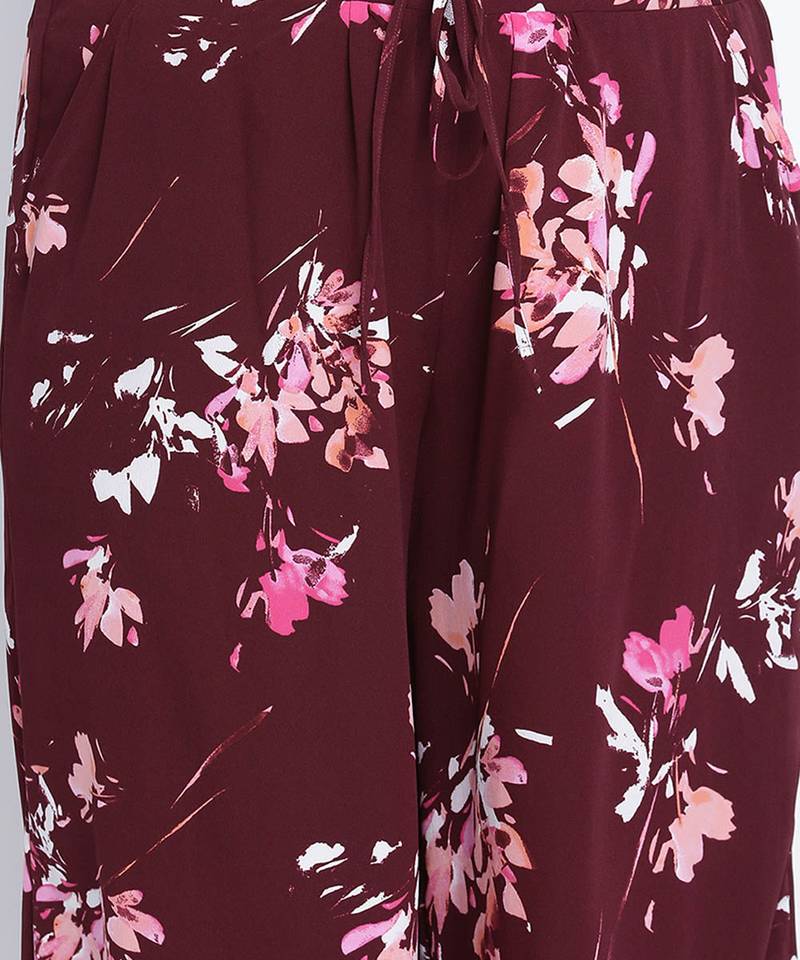 High wine printed print plus size Elasticated Pant