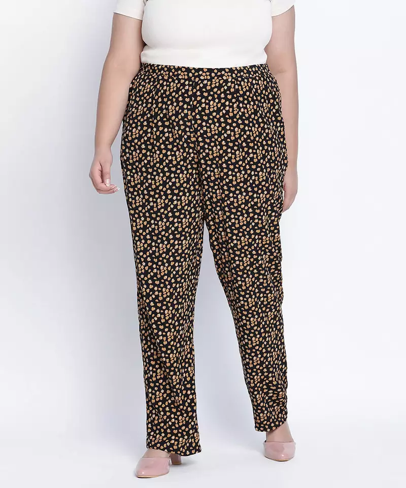 Brownie brown Animal printed plus size  pant