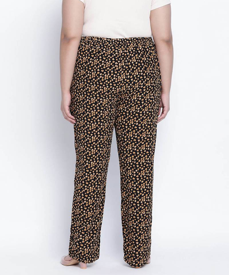 Brownie brown Animal printed plus size  pant