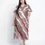 Chaste natural satin print women plus size dress