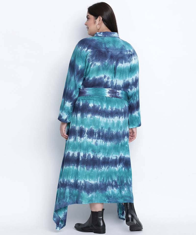 Celestical trendy  tie dye  button down plus  size  dress