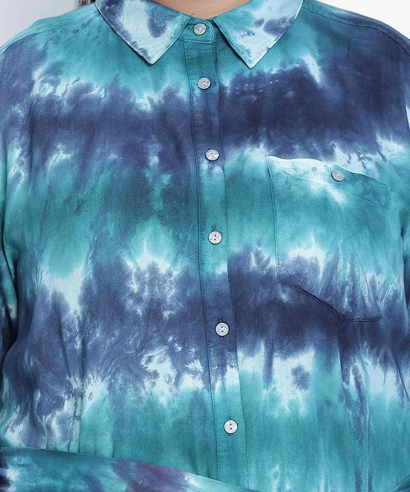 Celestical trendy  tie dye  button down plus  size  dress