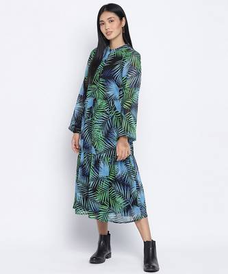 Winsomeness tropical print casual women dress 2