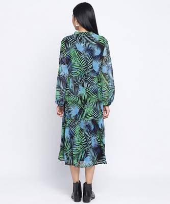 Winsomeness tropical print casual women dress 4