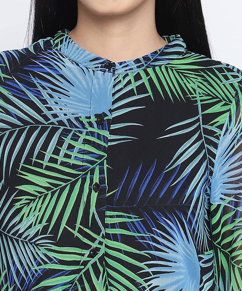 Winsomeness tropical print casual women dress