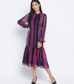 Lurex Rainbow meld stripez casual women dresss