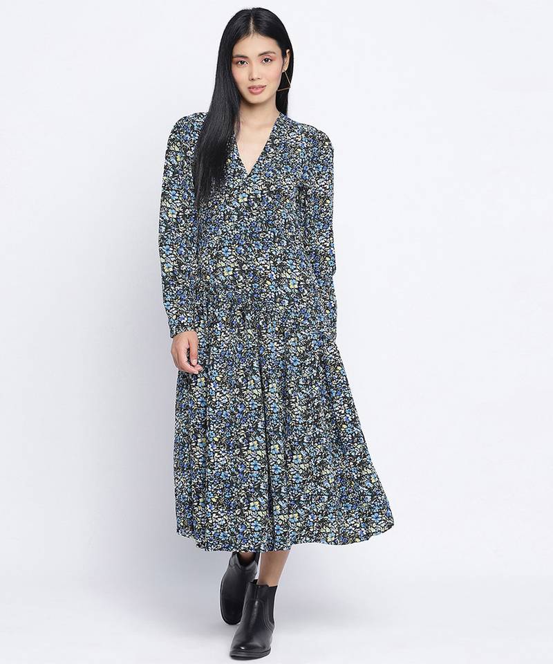 Multicolor mania printed casual women dress