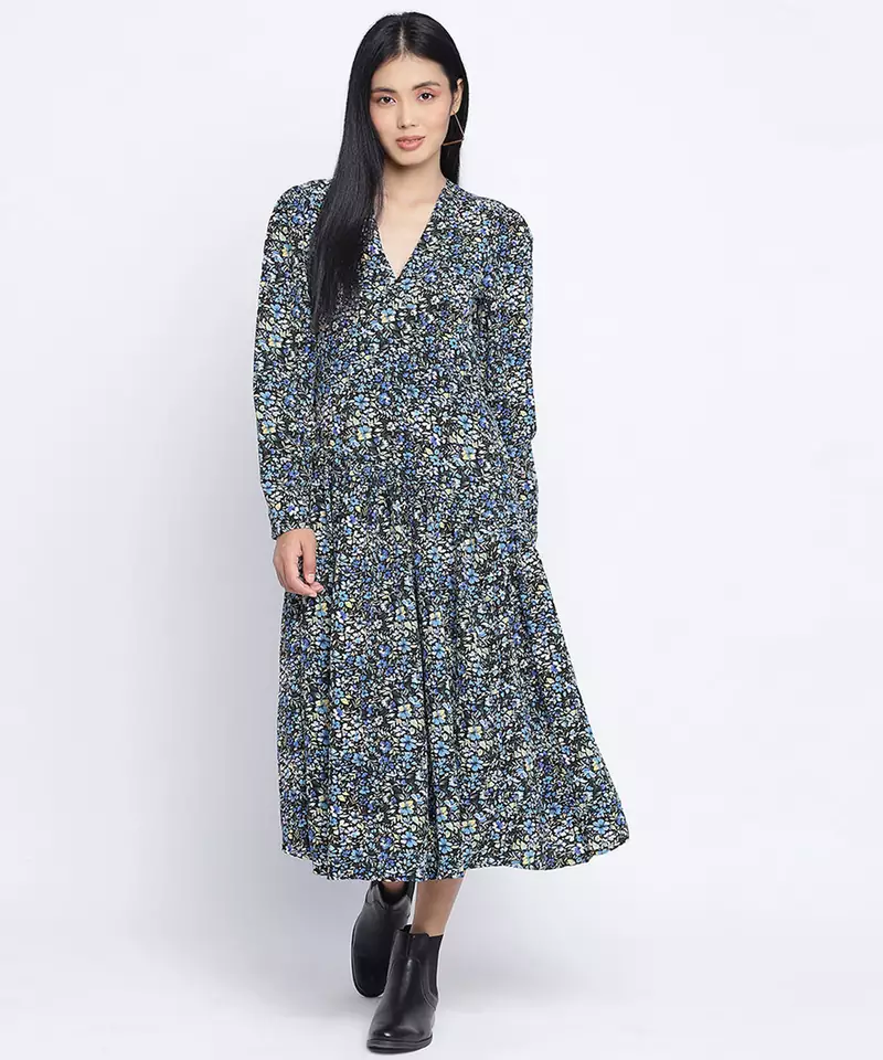 Multicolor mania printed casual women dress