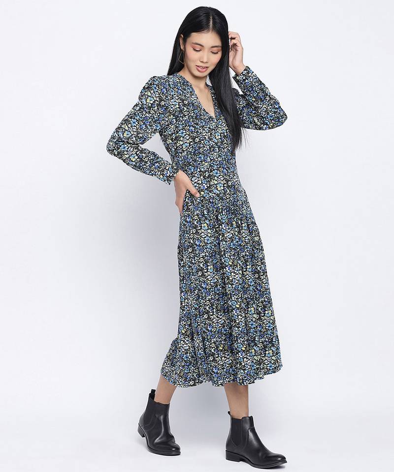 Multicolor mania printed casual women dress