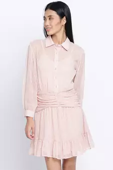 Delights peach Swissdot stylish women dress