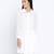 Grandeur white gathered Swissdot style women dress