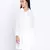 Grandeur white gathered Swissdot style women dress