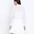 Grandeur white gathered Swissdot style women dress