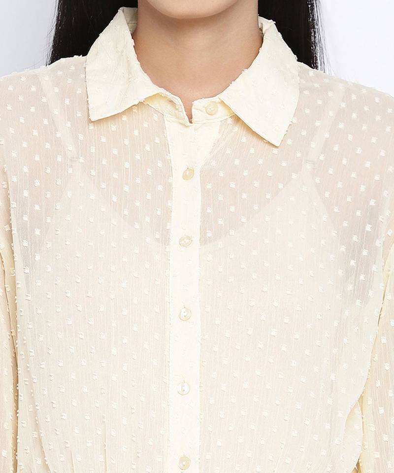 Suttle yellow gathered Swissdot style women dress