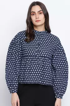 Ocean blue printed women top