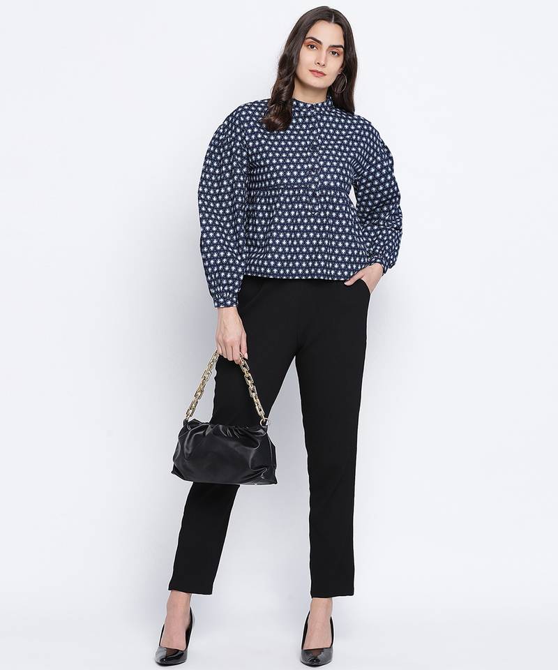 Ocean blue printed women top