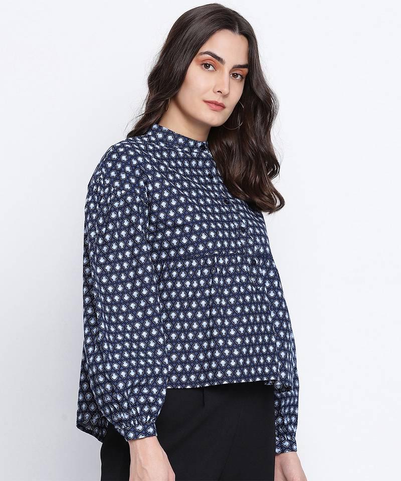 Ocean blue printed women top