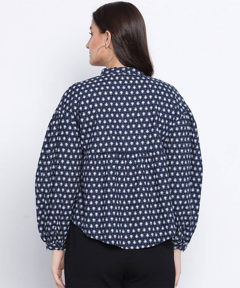 Ocean blue printed women top