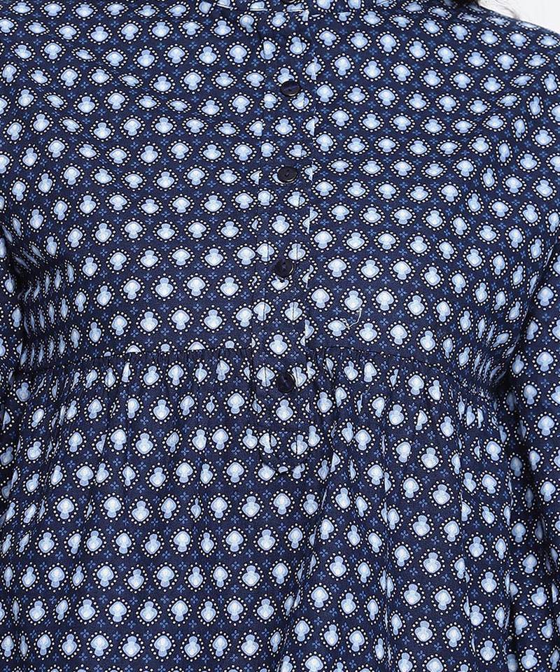 Ocean blue printed women top