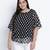 Blackablizz pleated polka printed plus size top