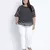 Blackablizz pleated polka printed plus size top
