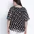 Blackablizz pleated polka printed plus size top