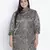 Striking black Animal satin print Plus tunic
