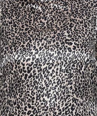 Striking black Animal satin print Plus tunic 5