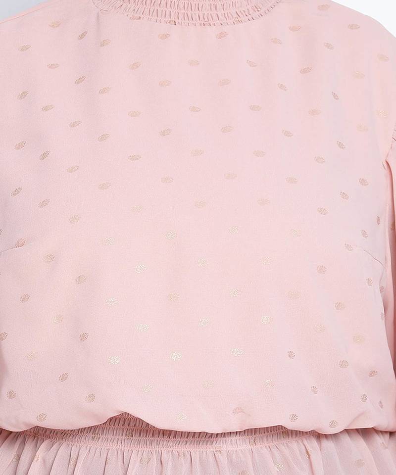 Taffy peach foil print  plus size  top