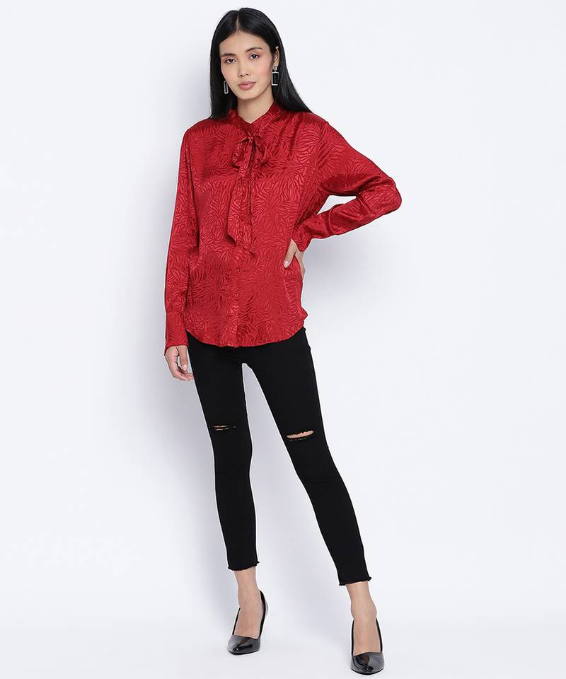 wonders red stylo women Viscose Dobby top