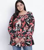 Fantallic tropical print plus size top