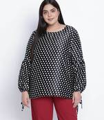 jaattic Black polka dot plus size top