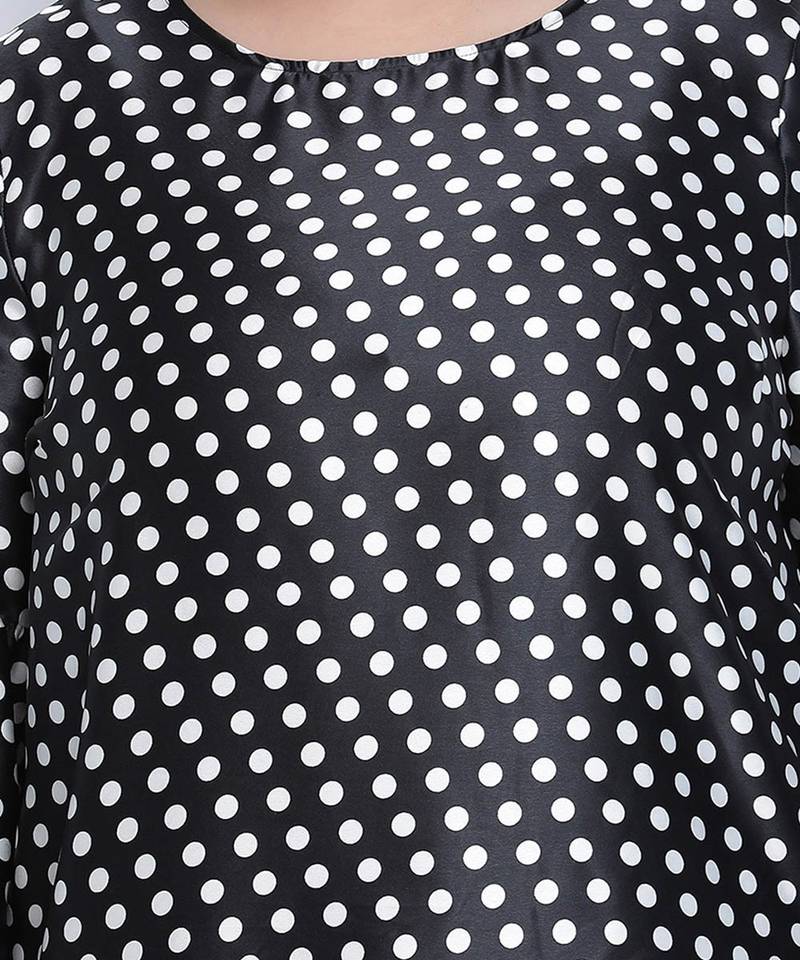 jaattic Black polka dot plus size top