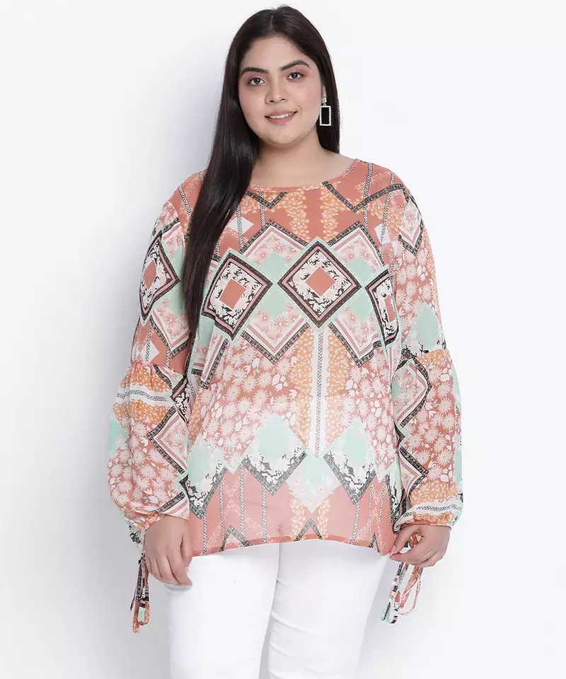 Vancour freezt printed plus size top