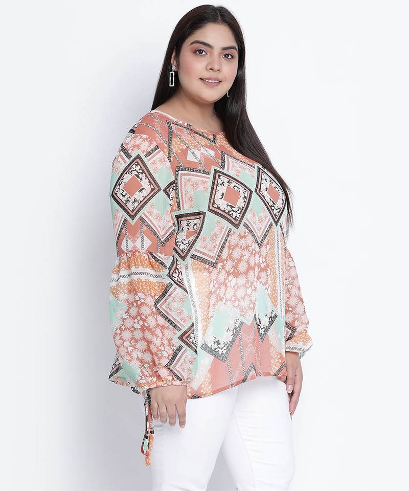 Vancour freezt printed plus size top