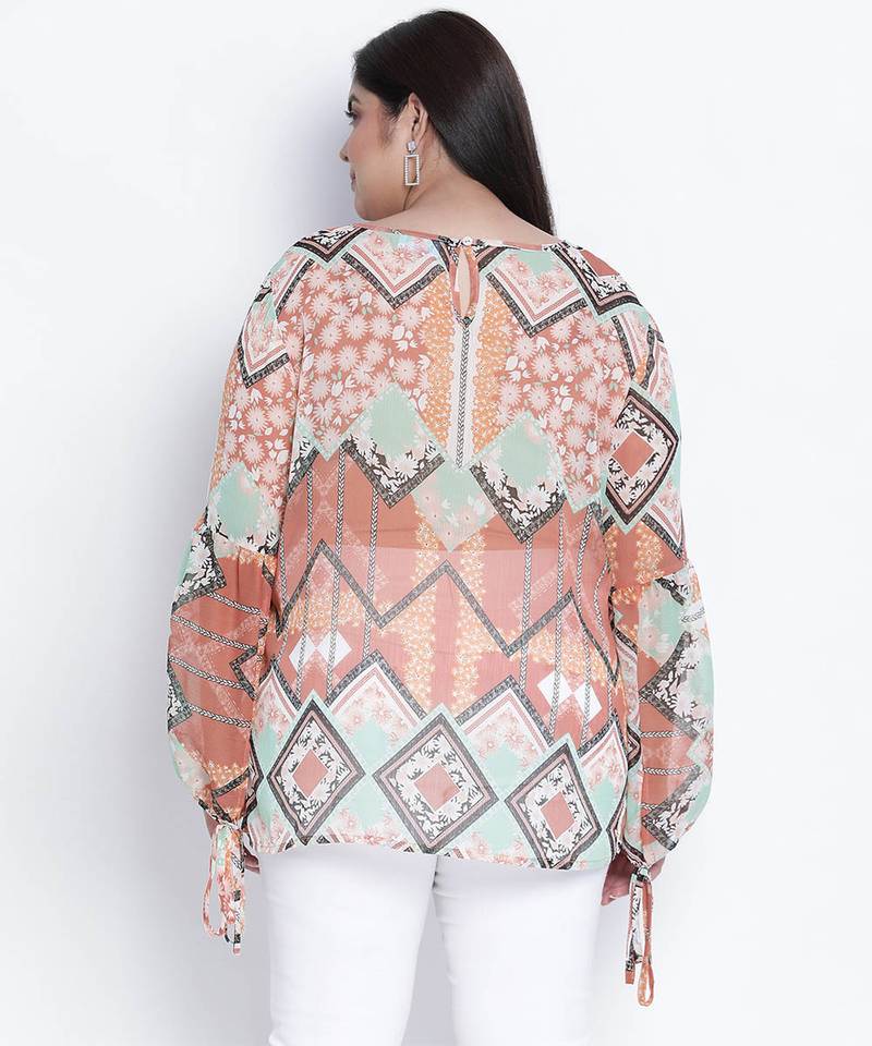 Vancour freezt printed plus size top