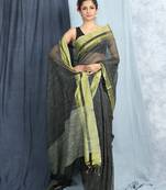 Black Jute Silk With Blouse