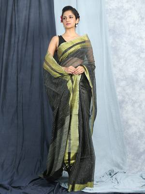 Black Jute Silk With Blouse 3