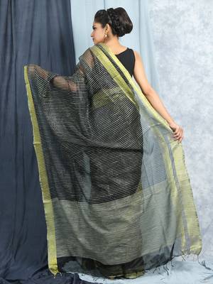 Black Jute Silk With Blouse 4