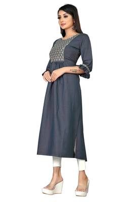 Women's Rayon Tuton Embroidered Readymade Kurti 3
