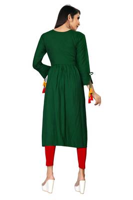 Women's Rayon Tuton Embroidered Readymade Kurti 2