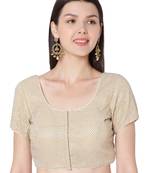 Gold Georgette Sequence Embroidered Readymade Saree Blouse