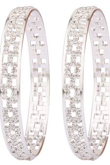 Silver cubic zirconia bangles-and-bracelets