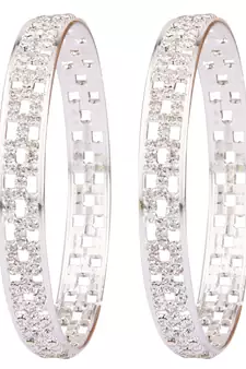 Silver cubic zirconia bangles-and-bracelets