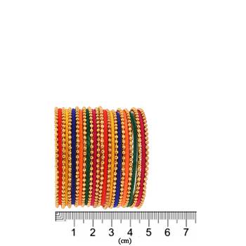 Multicolor Cotton Gold Plated Traditional Bangles Set 4