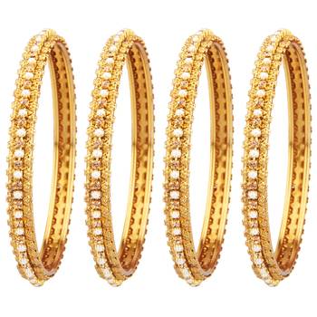 Gold cubic zirconia bangles-and-bracelets 4