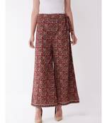 Dark Maroon Kalamkari Palazzo