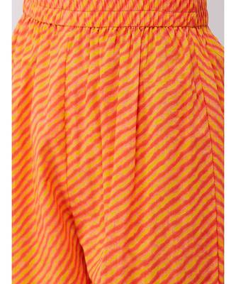Orange Floral Kurta Pant Set 7